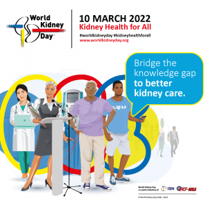 A Word Kidney Day 2022. évi, világnapi plakátja (Forrás: a World Kidney Day nonprofit szervezet facebook oldala )